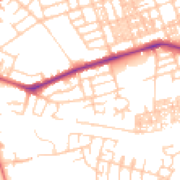 Daytime road noise heatmap for SK3 9RD