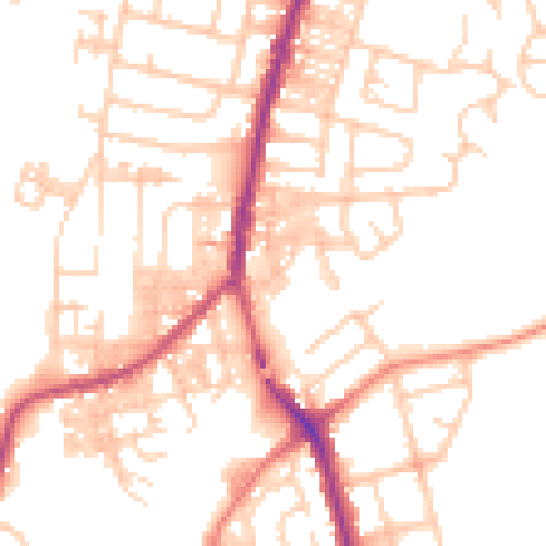 Daytime road noise heatmap for SK5 6AA