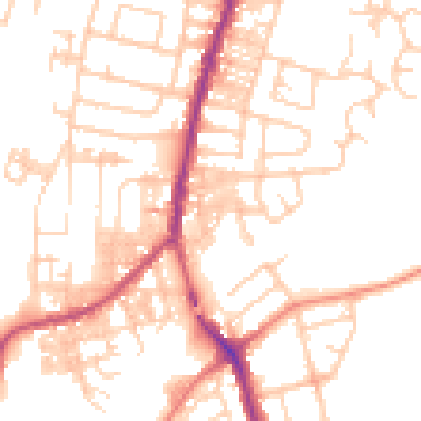 Daytime road noise heatmap for SK5 6AB