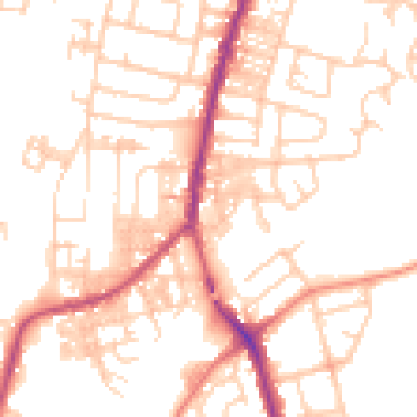 Daytime road noise heatmap for SK5 6AD