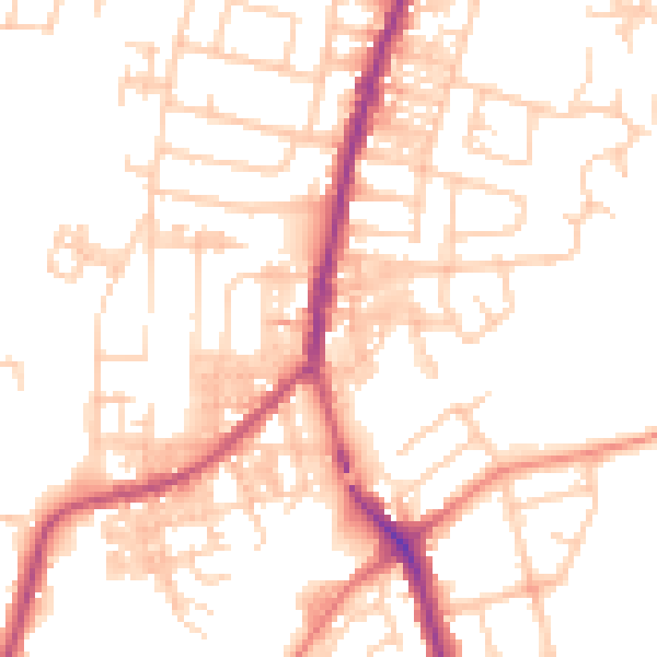 Daytime road noise heatmap for SK5 6AE