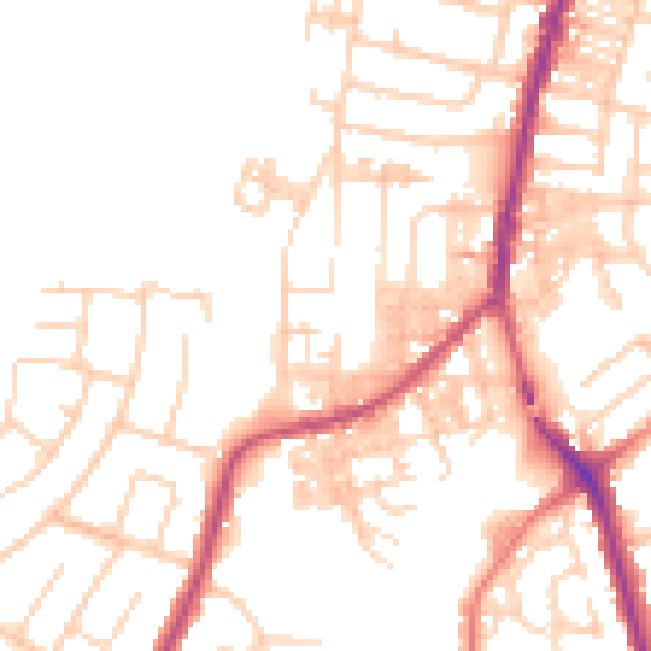 Daytime road noise heatmap for SK5 6AT