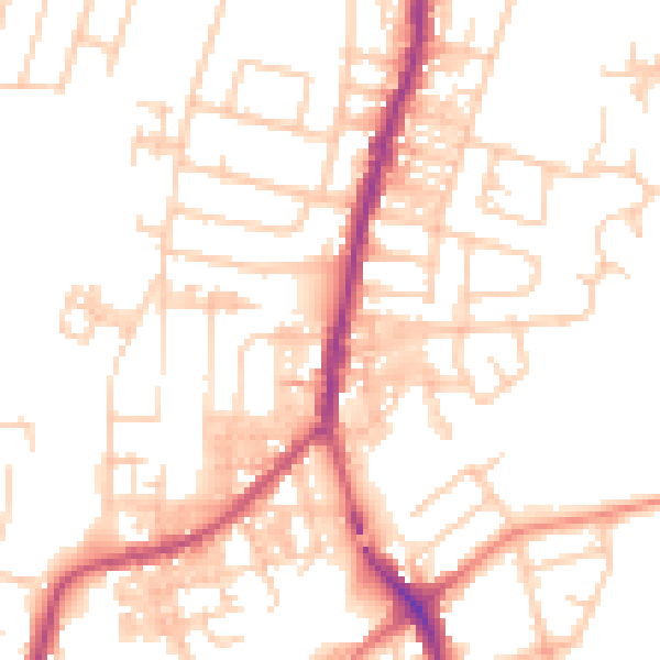 Daytime road noise heatmap for SK5 6AW