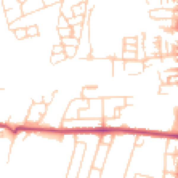 Daytime road noise heatmap for SK5 6BF