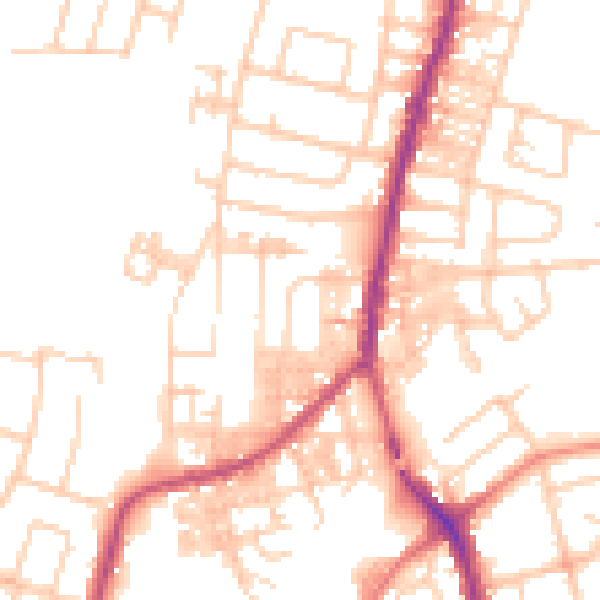 Daytime road noise heatmap for SK5 6BG