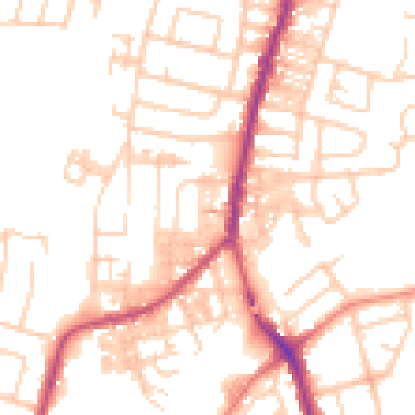 Daytime road noise heatmap for SK5 6BQ