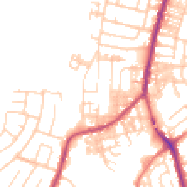 Daytime road noise heatmap for SK5 6BT