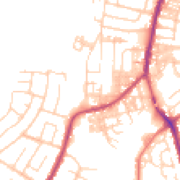 Daytime road noise heatmap for SK5 6BU