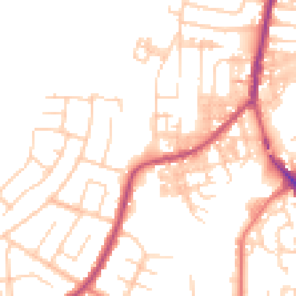 Daytime road noise heatmap for SK5 6DD
