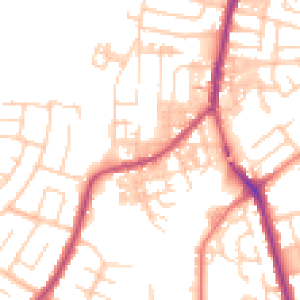 Daytime road noise heatmap for SK5 6DH