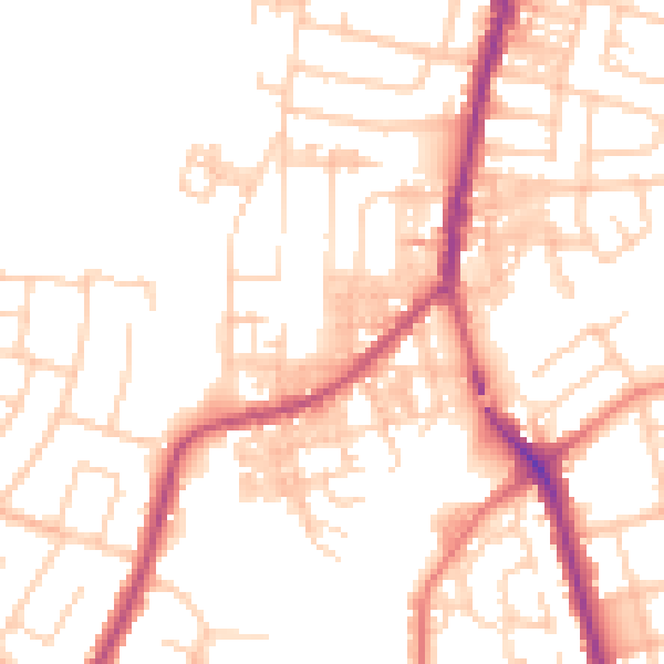 Daytime road noise heatmap for SK5 6DJ