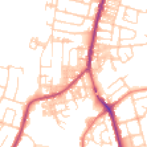Daytime road noise heatmap for SK5 6DP