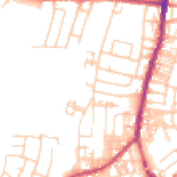 Daytime road noise heatmap for SK5 6DT