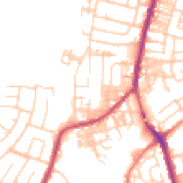 Daytime road noise heatmap for SK5 6DX