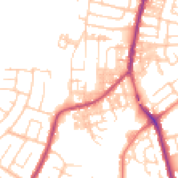 Daytime road noise heatmap for SK5 6DY