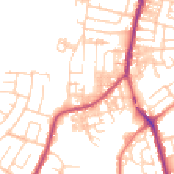 Daytime road noise heatmap for SK5 6DZ