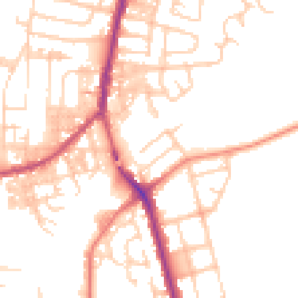 Daytime road noise heatmap for SK5 6ED
