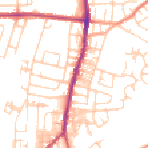 Daytime road noise heatmap for SK5 6EE