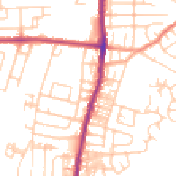 Daytime road noise heatmap for SK5 6EL