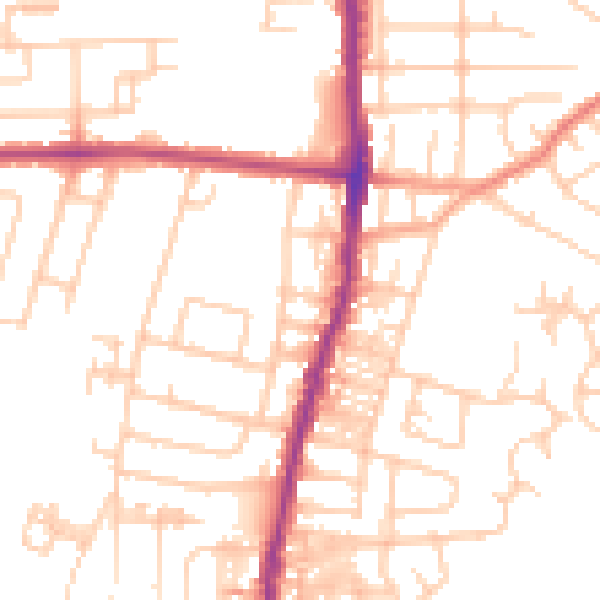 Daytime road noise heatmap for SK5 6EN
