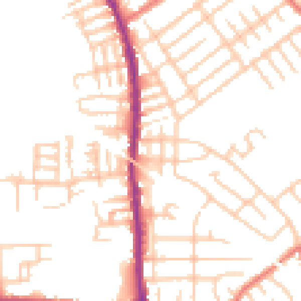 Daytime road noise heatmap for SK5 6FS
