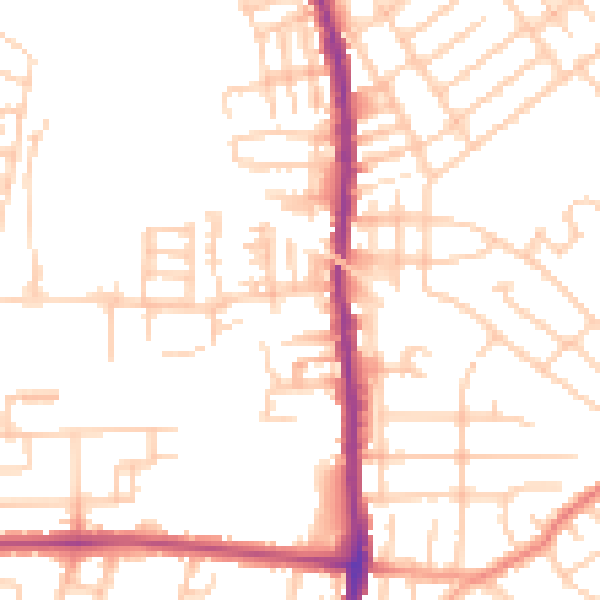 Daytime road noise heatmap for SK5 6LE