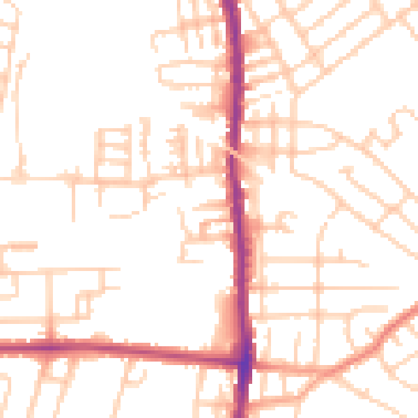 Daytime road noise heatmap for SK5 6LS
