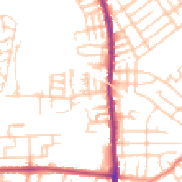 Daytime road noise heatmap for SK5 6LT