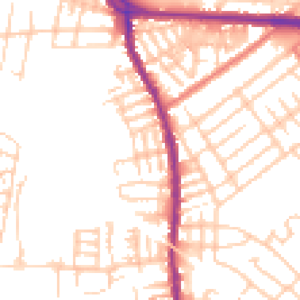 Daytime road noise heatmap for SK5 6NY