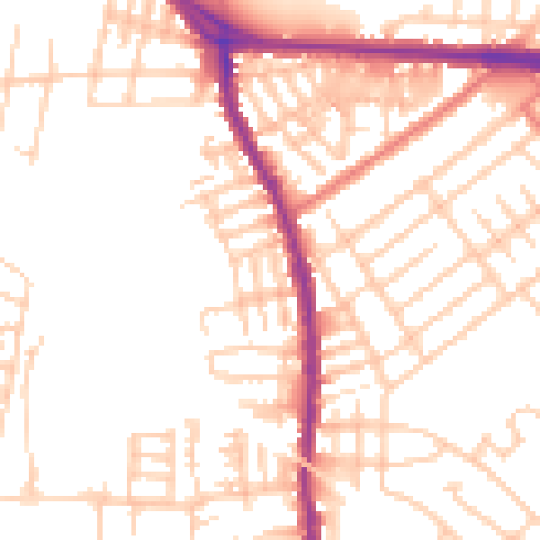 Daytime road noise heatmap for SK5 6PF