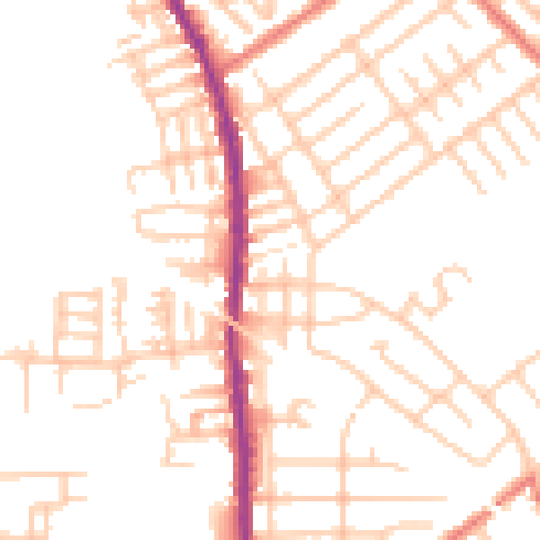 Daytime road noise heatmap for SK5 6PU