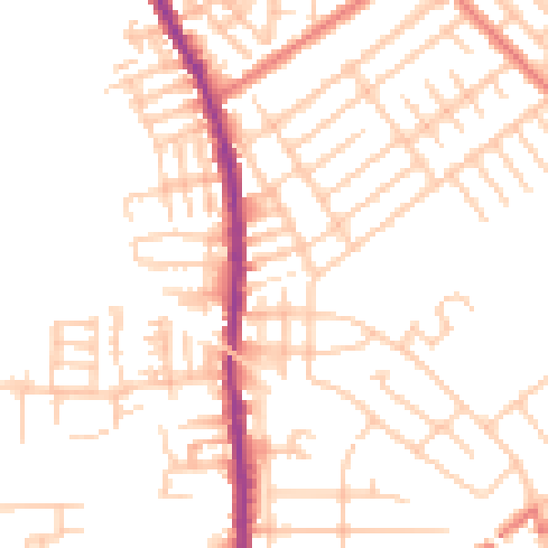 Daytime road noise heatmap for SK5 6QS
