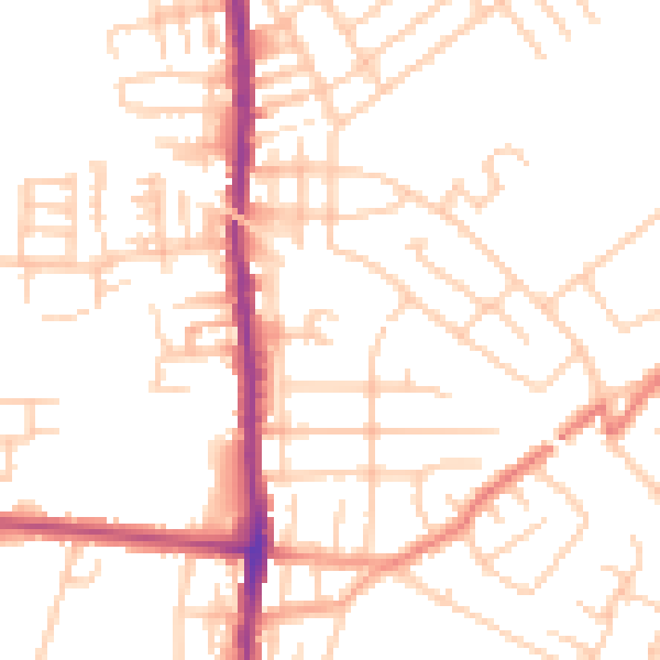 Daytime road noise heatmap for SK5 6RP