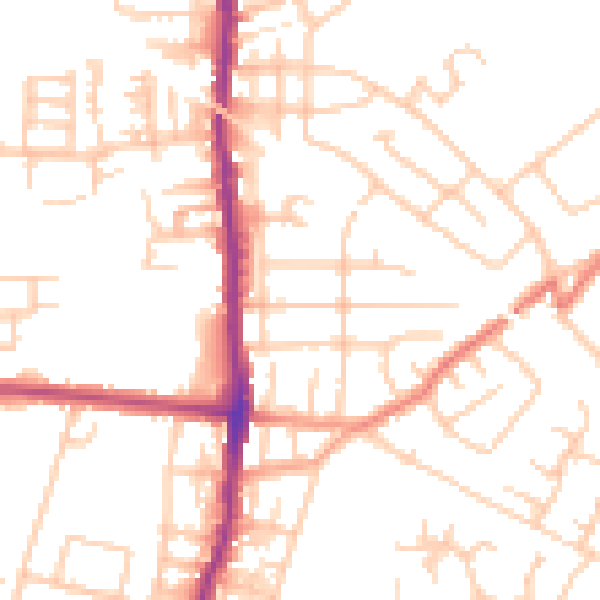 Daytime road noise heatmap for SK5 6SE