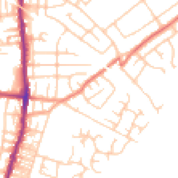 Daytime road noise heatmap for SK5 6SY