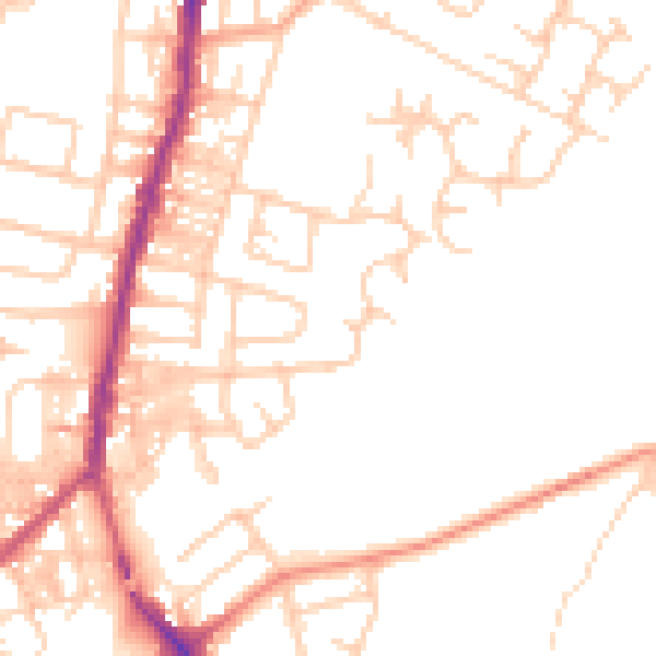 Daytime road noise heatmap for SK5 6TY
