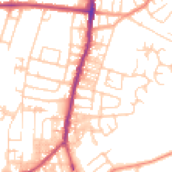 Daytime road noise heatmap for SK5 6UF