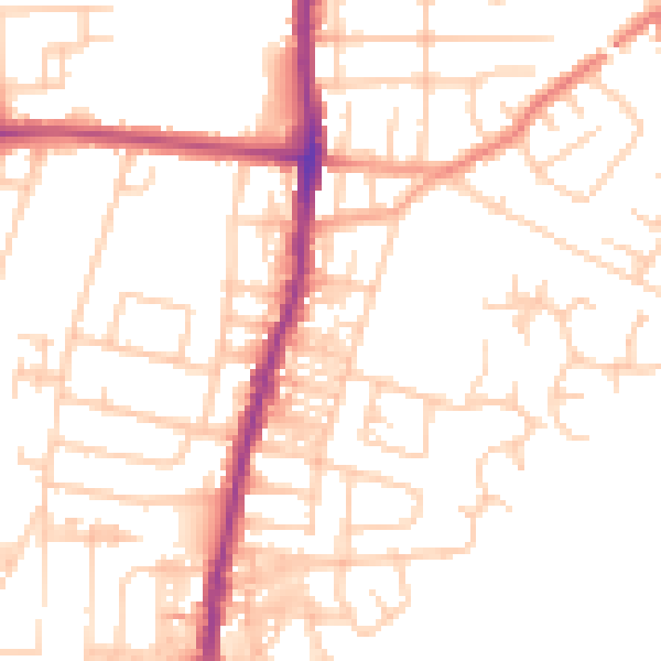 Daytime road noise heatmap for SK5 6UW