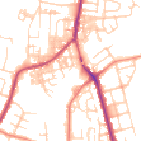 Daytime road noise heatmap for SK5 7AD
