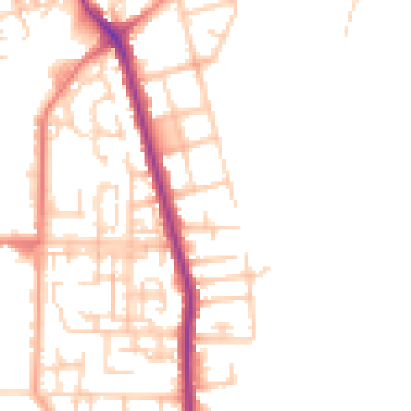 Daytime road noise heatmap for SK5 7DT