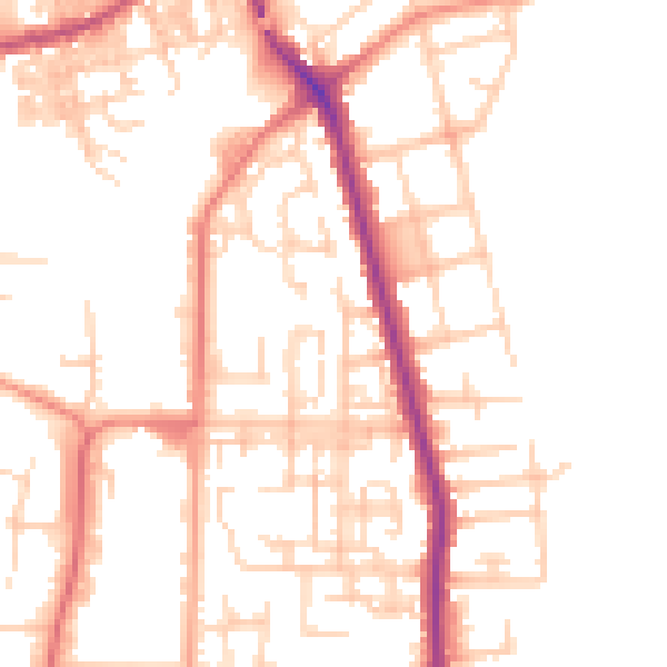 Daytime road noise heatmap for SK5 7EA