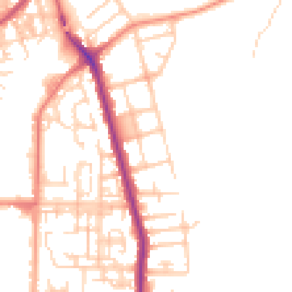 Daytime road noise heatmap for SK5 7EF