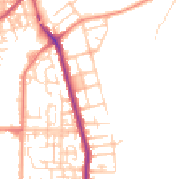 Daytime road noise heatmap for SK5 7EJ