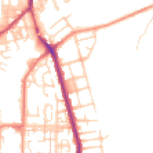 Daytime road noise heatmap for SK5 7ES