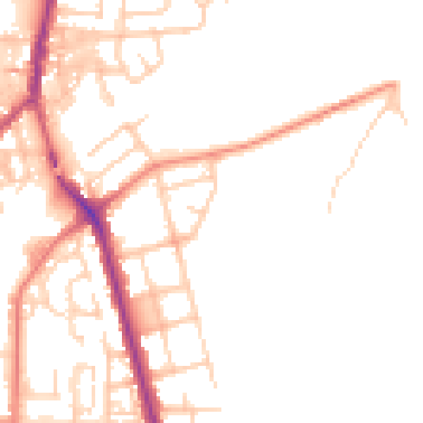 Daytime road noise heatmap for SK5 7EY