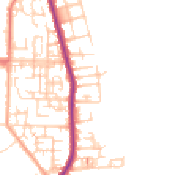 Daytime road noise heatmap for SK5 7JD