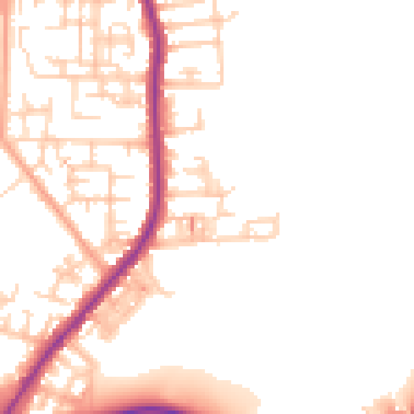 Daytime road noise heatmap for SK5 7JN