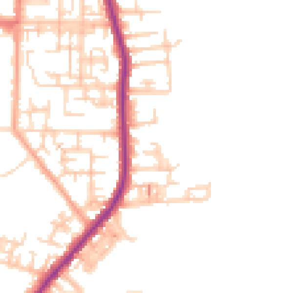 Daytime road noise heatmap for SK5 7JP