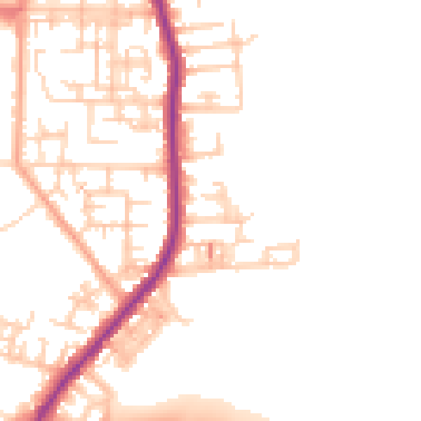 Daytime road noise heatmap for SK5 7JQ