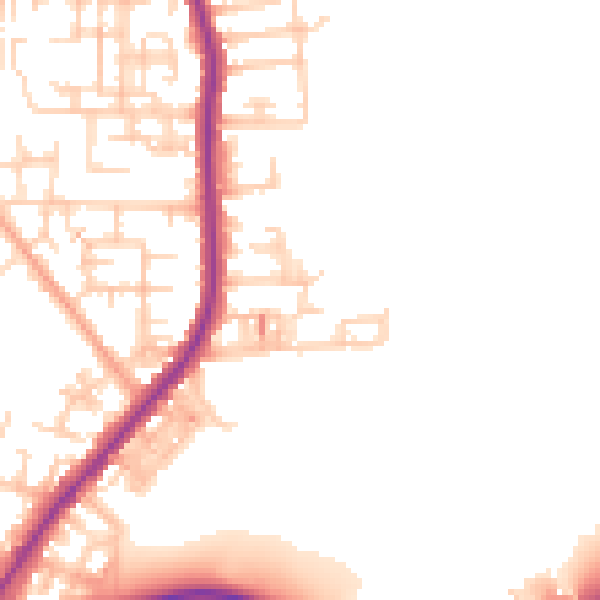Daytime road noise heatmap for SK5 7JR